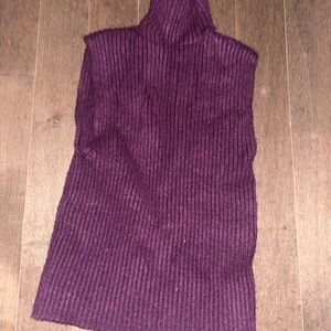 Zara Ribbed Cowl Neck Sweater in Deep Purple